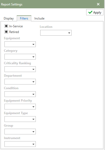 EquipmentReportFilters