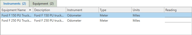 Work Order Viewer Instruments