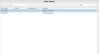 Parts Order History 