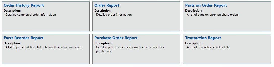 Report Center Ordering