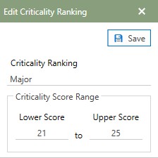 Criticality Ranking above example