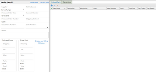 Parts Order Detail