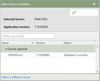 Select Antero Data Can be opened