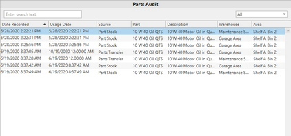 Parts Audit