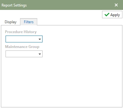 ProcedureHistoryReportFilters