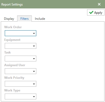 WorkOrderReportFilters